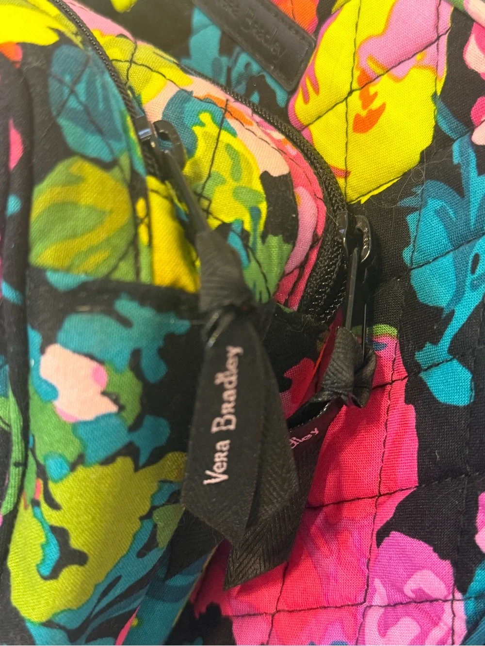 Vera Bradley Jazzy Blooms Cosmetic Makeup Bag Set Large & Medium Organizer  Bags